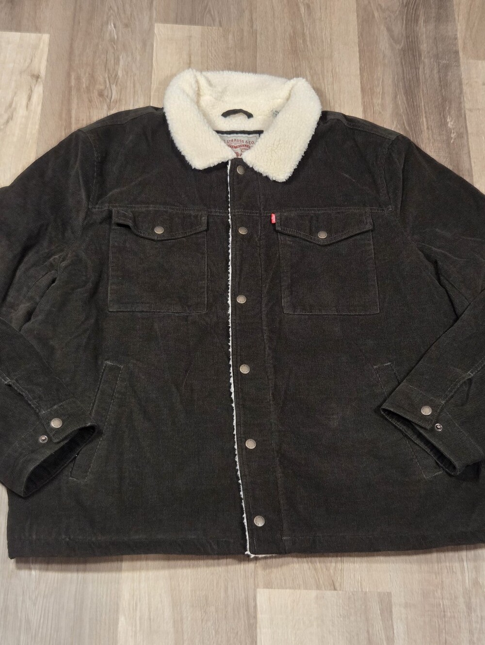 Levi's Dark Olive Green Men's Corduroy Sherpa Lined Jacket XXL